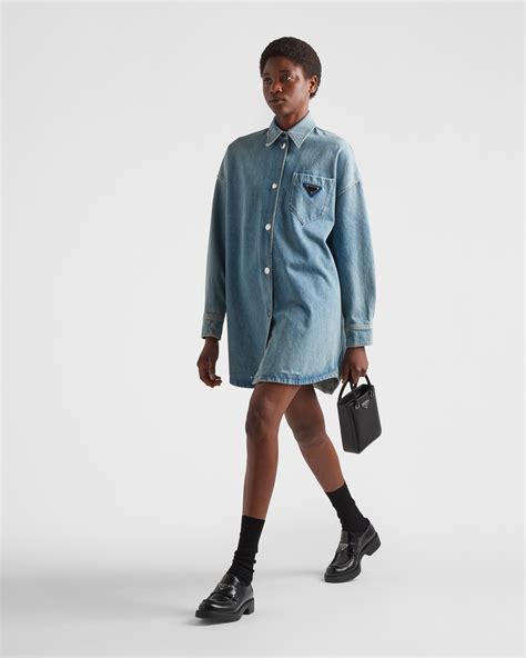 prada denim shirt dress|prada denim romper.